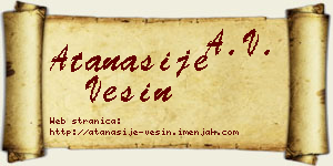Atanasije Vesin vizit kartica